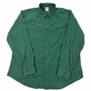 Brooks Brothers Corduroy Shirt Men's XL Green Long Sleeve Button Down Casual